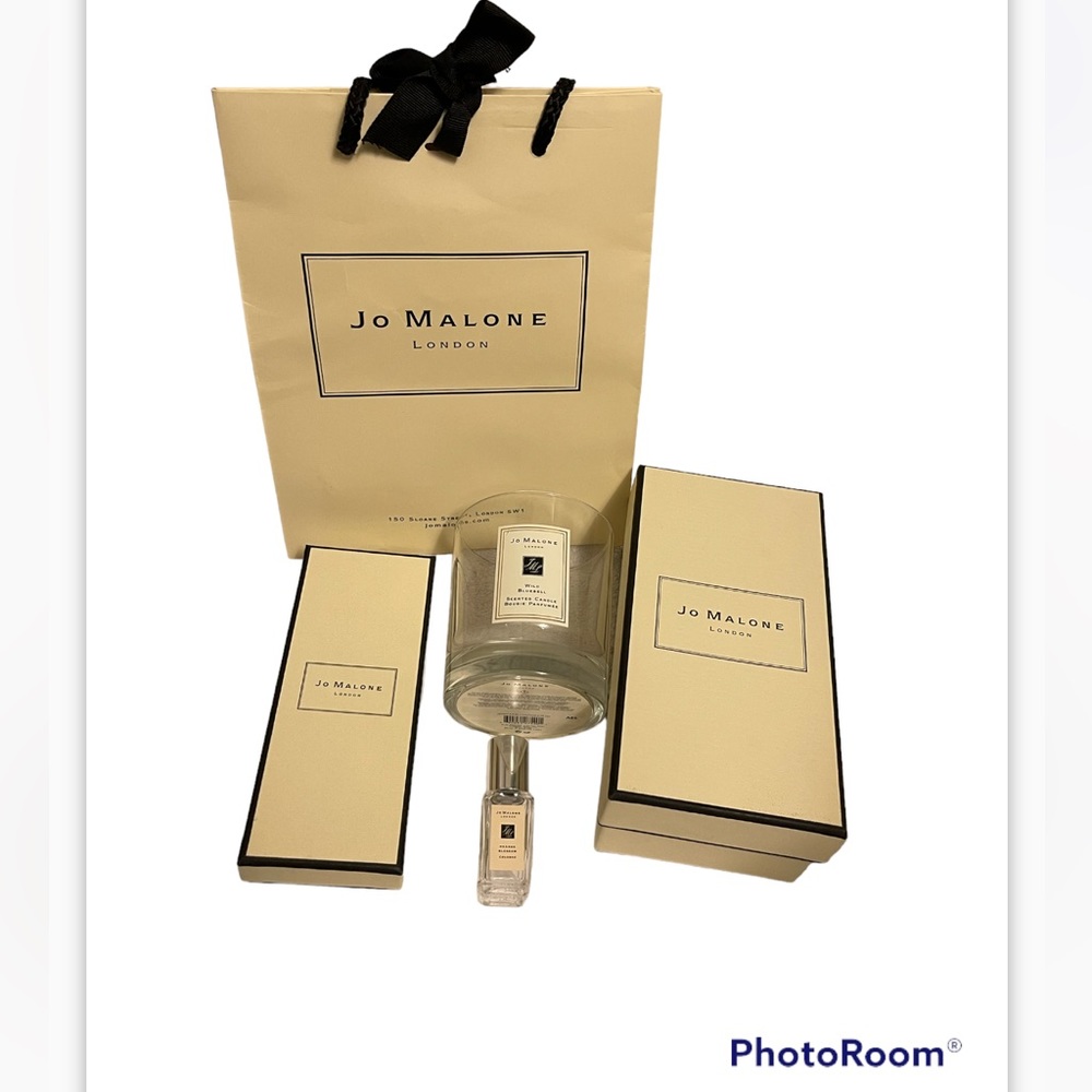 Jo Malone London Empty candle, cologne bottle, boxes and bag lot